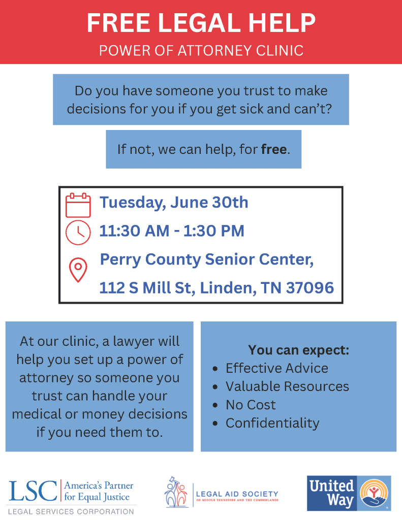 poa clinic flyer 1 - South Central TN Development District