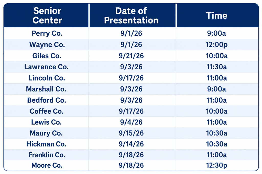 senior center chart