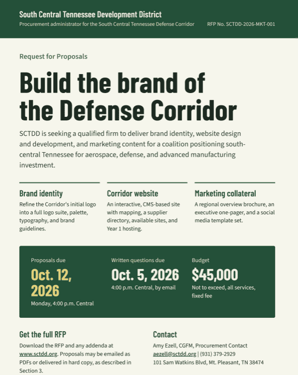 rfp defense corridor - South Central TN Development District